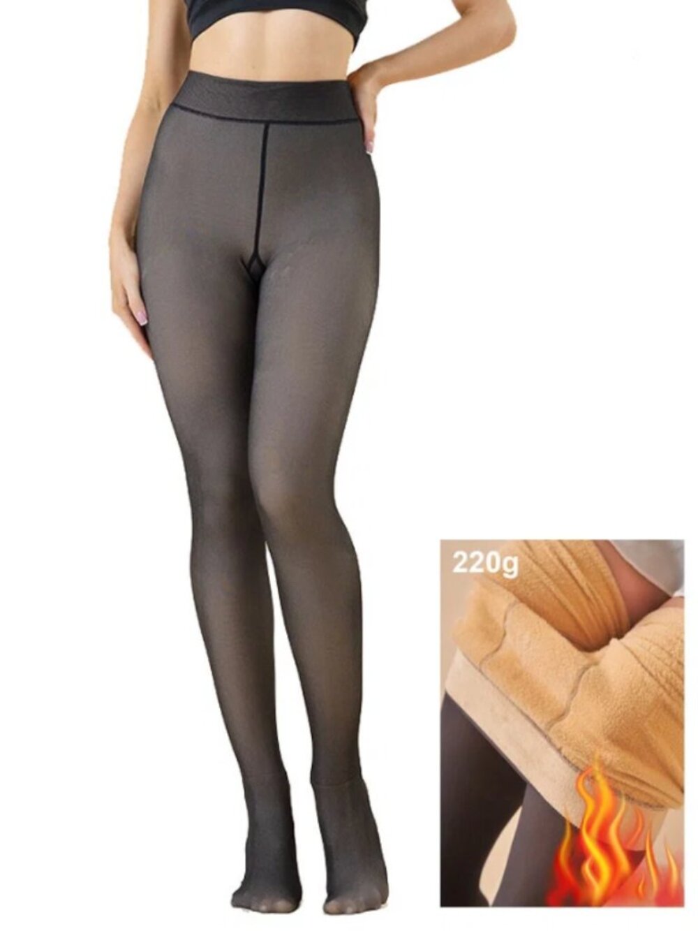 Color 5 Brand black fleece lined footed leggings XS/S NWOT